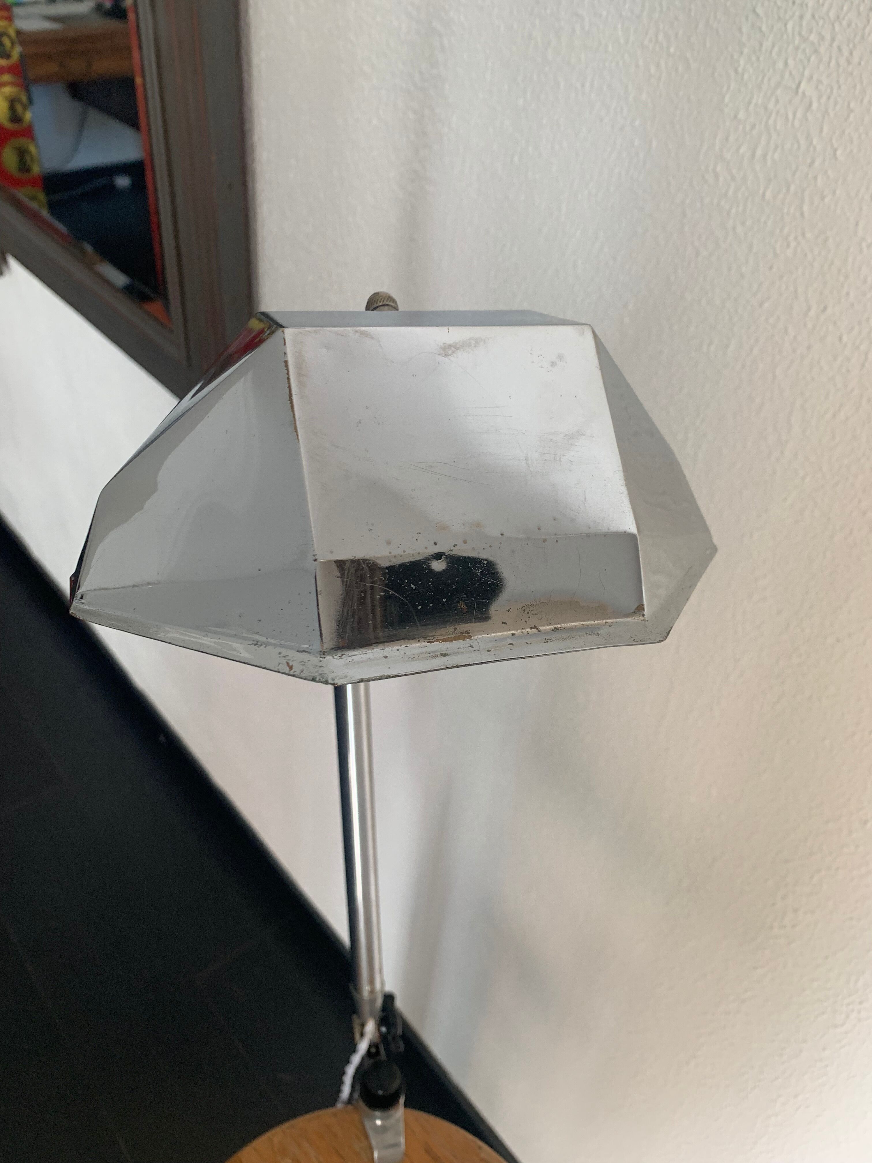 Vintage lamp 1950 industrial workshop factory Super Chrome - 65 cm