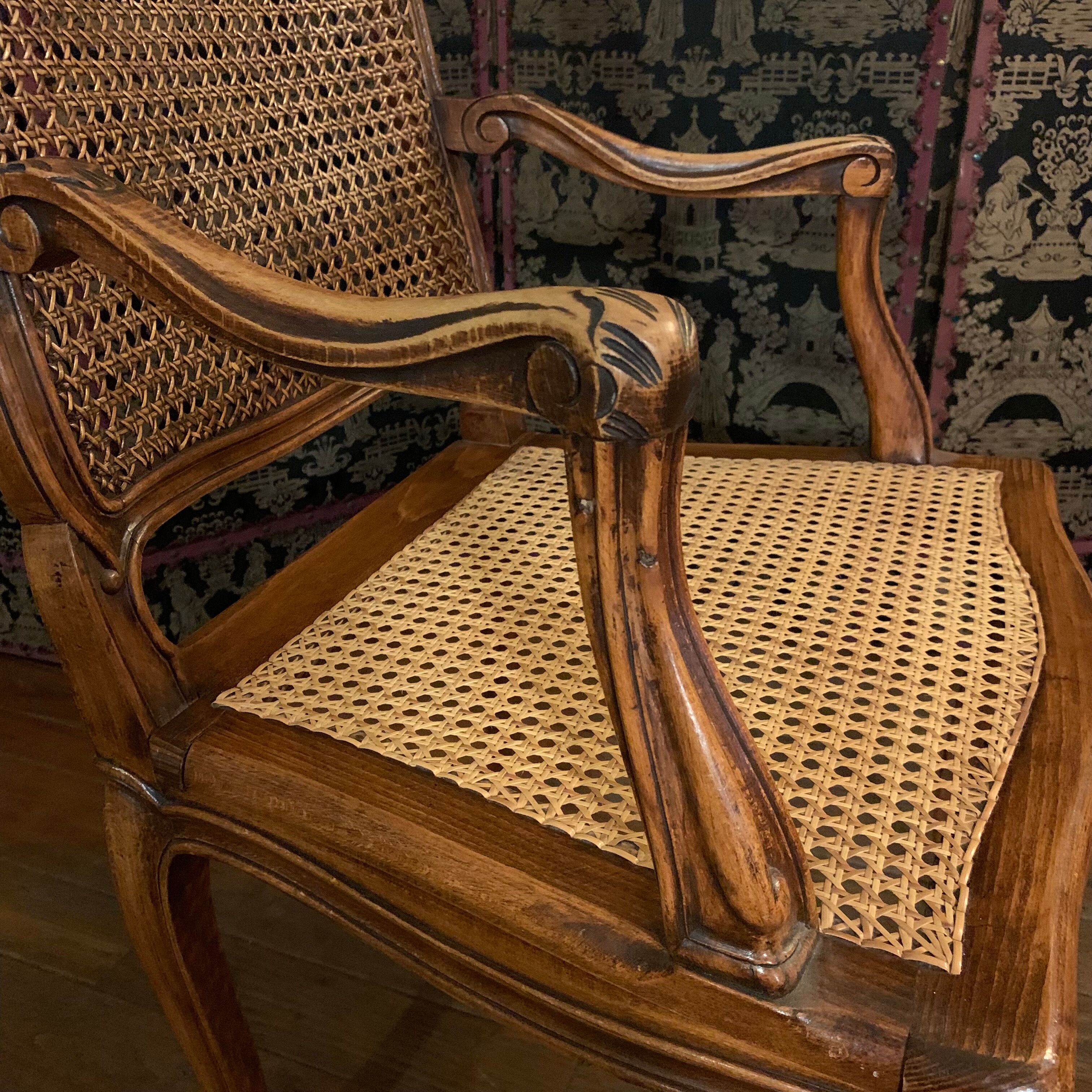 Regency canned armchair