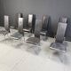 8 chaises de salle à manger de Giancarlo Vegni pour Fasem, années 1980