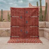 Authentic natural wool rug with traditional coloured patterns 2/3 m