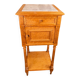 Neo-Louis XVI Nightstand in Spotted Maple & White Marble (Late 19th Century)