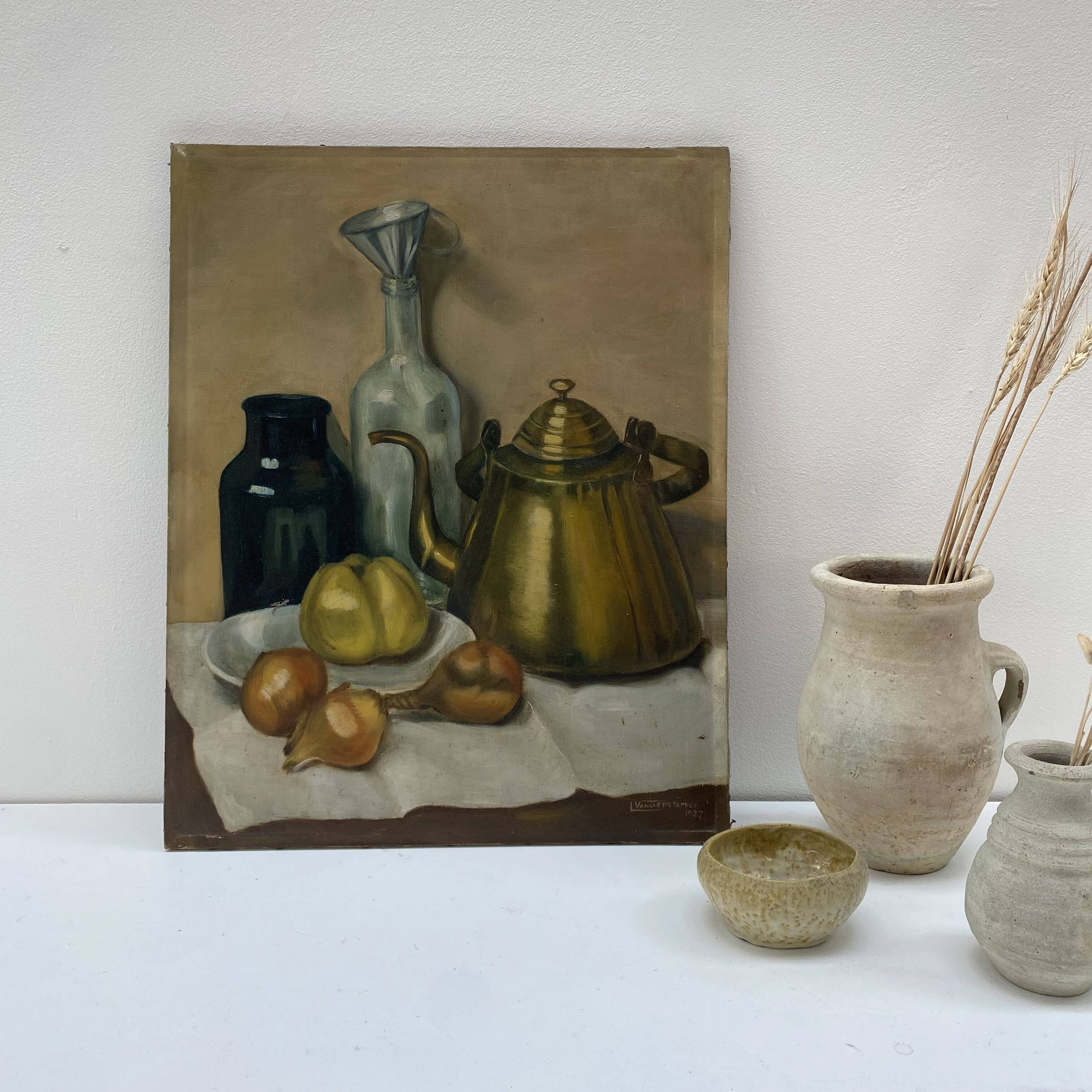 Old oil on canvas still life