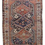 Persian Shiraz Qashqai Rug Ancient Nomadic Tribes: 1.57 X 2.25 Meters
