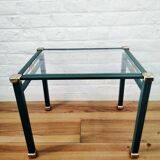 Side table end of sofa in vintage green metal