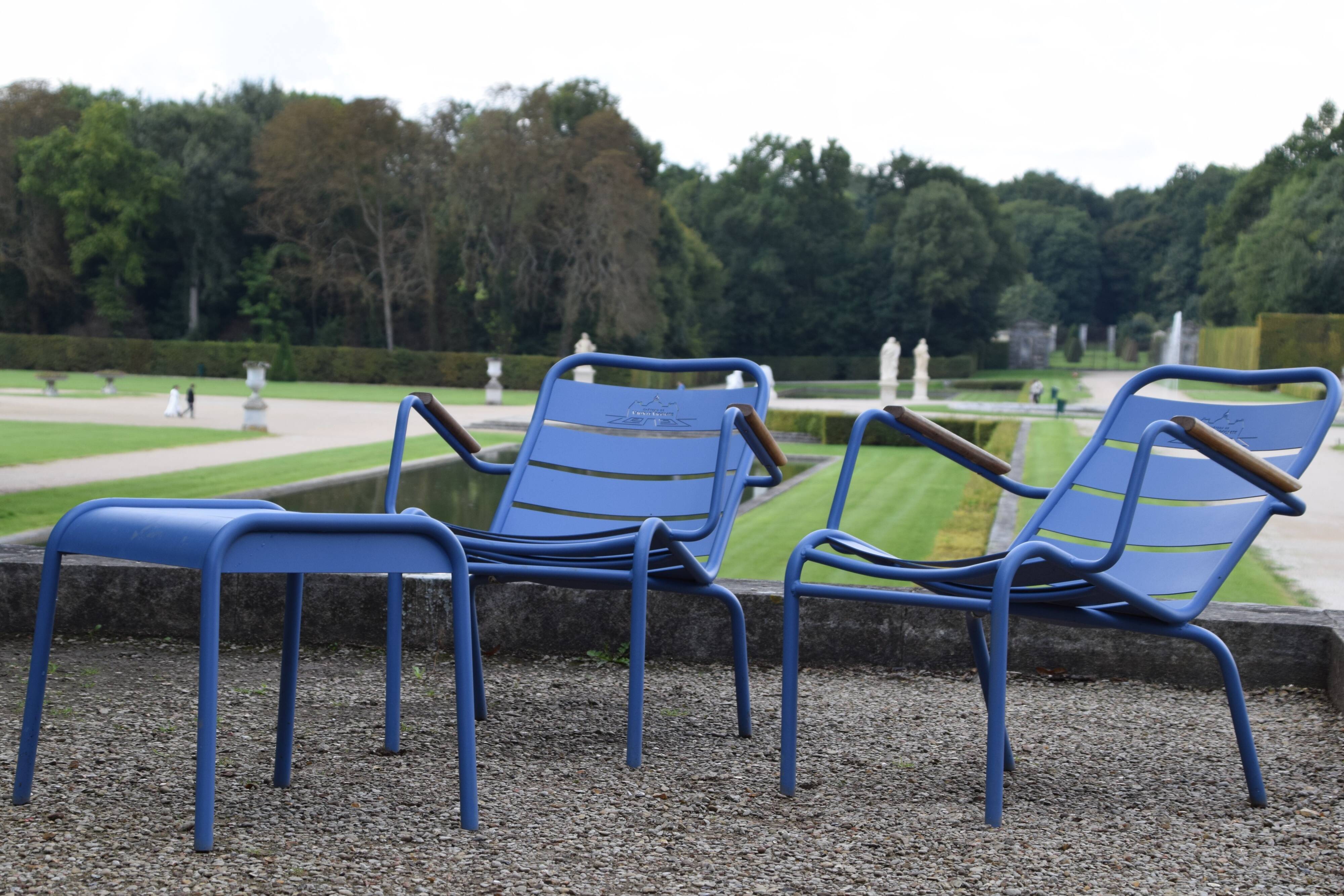 Edmond & fils - 1 Armchair + 1 Stool VAUX-LE-VICOMTE 007 - Tuileries collection