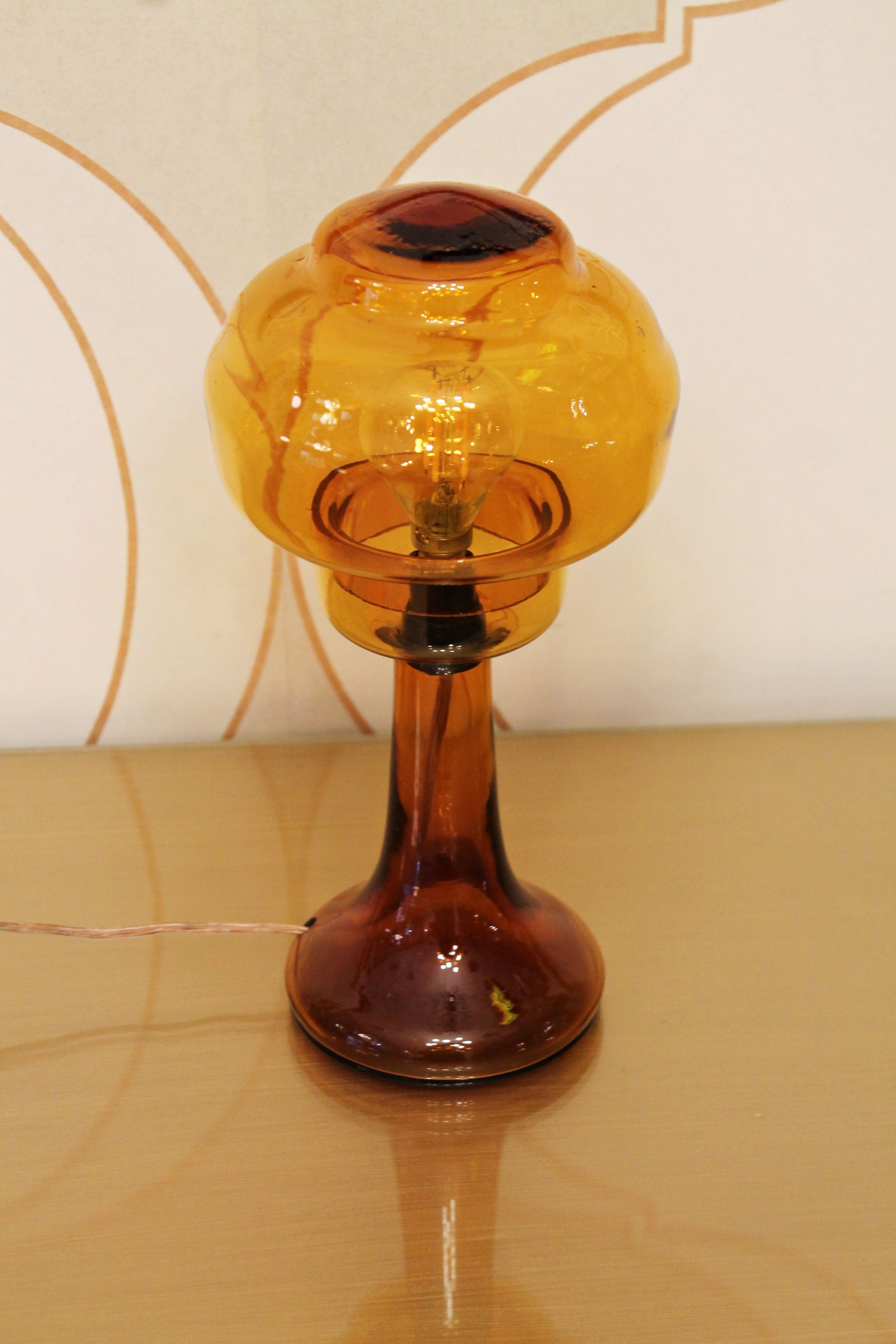 Art-Deco blown glass lamp