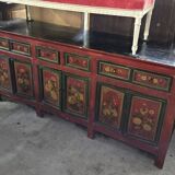 Asia 19th century: Very large lacquered wooden enfilade.