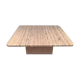 Square travertine coffee table, France, 1975