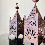 Pair of wrought iron lanterns