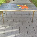 Ceramic coffee table from the 1950s signed Denisco.