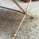 Rectangular coffee table in smoked glass and brass, animalist legs