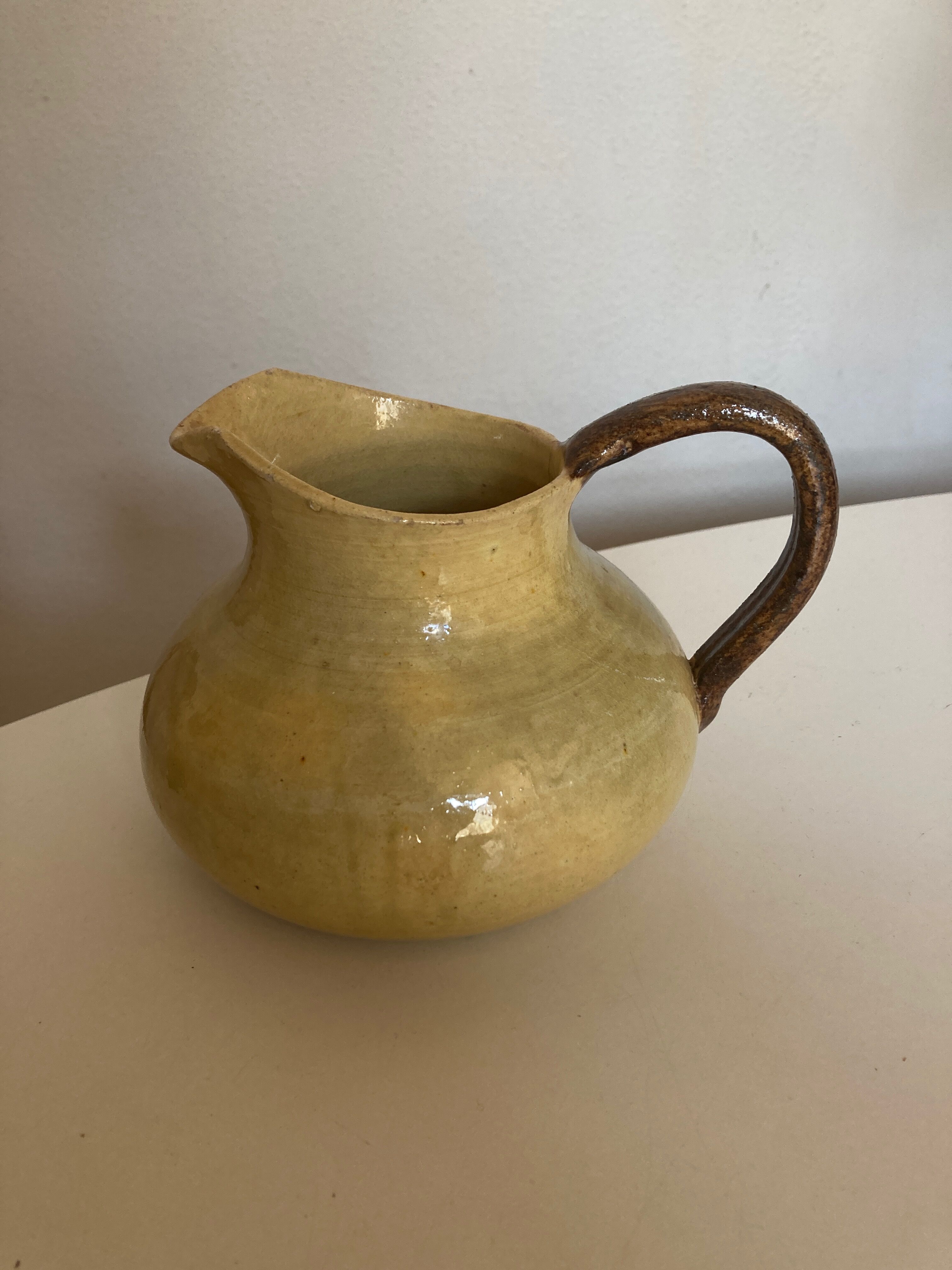 Pitcher vase glazed earth Etienne Noël Dieulefit 1950