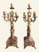 Pair of table candelabra in marble and bronze, Napoleon III style.