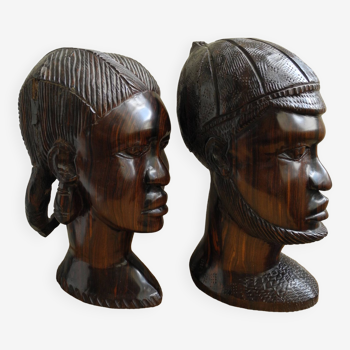 Paire de sculptures africaines années 50