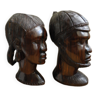 Paire de sculptures africaines années 50