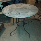 Wrought iron and zinc garden table