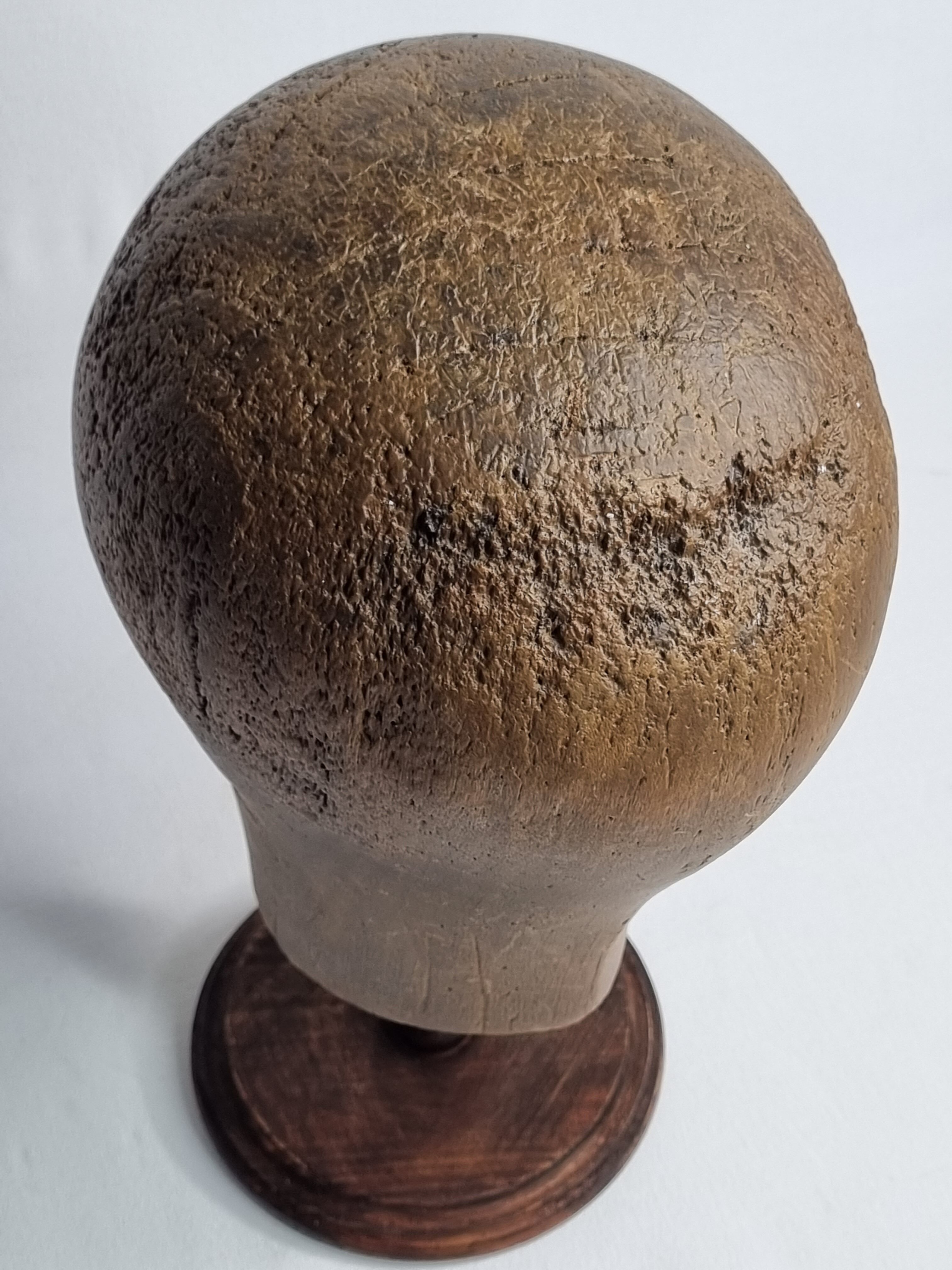 Former wooden milliner's head, 1900