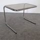 Nested tables with tubular chrome and smoked glass, France 1970.