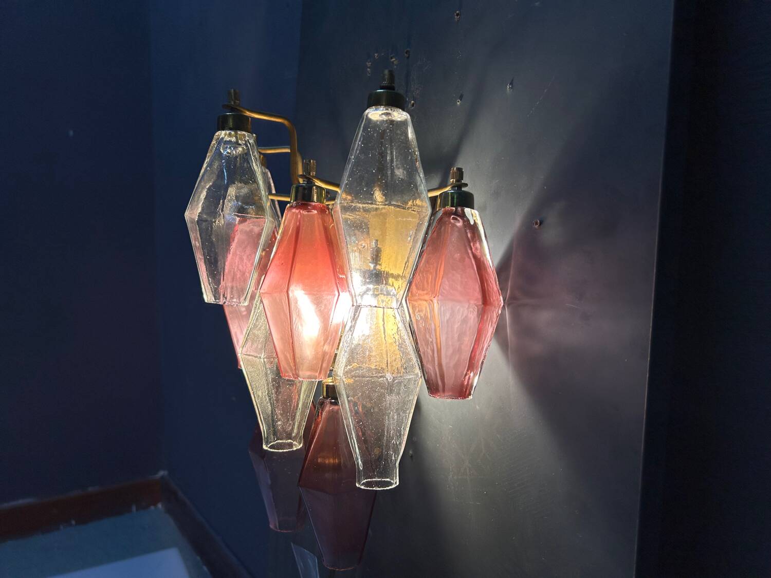 Murano Glass Poliedri Sconces, Italy, 1980s - Set of 2