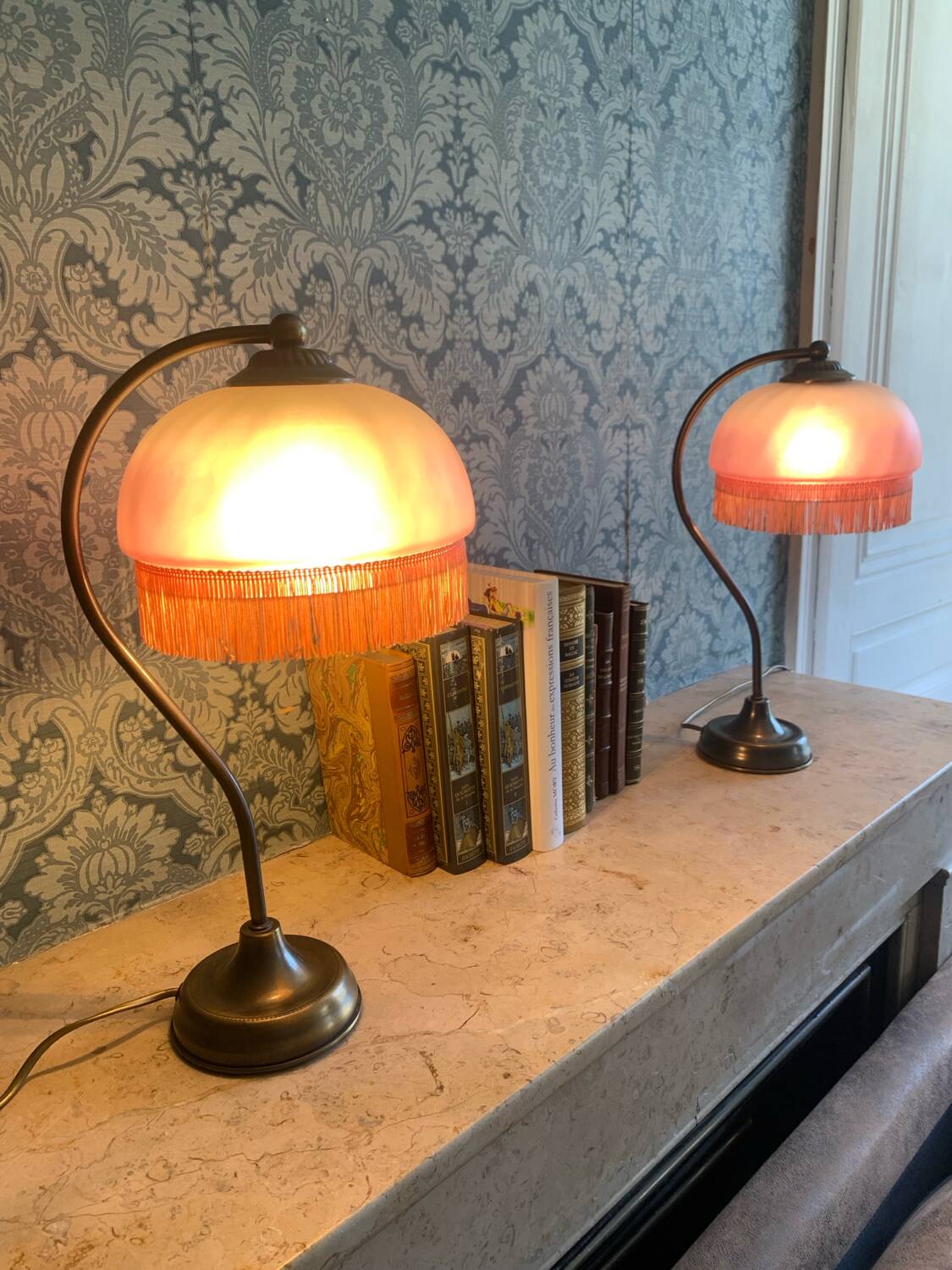 Art Deco Swan Neck Lamps