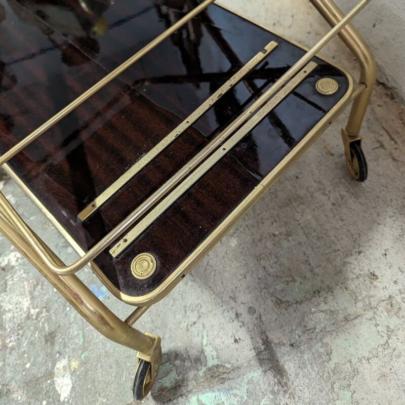 Foldable vintage bar trolley