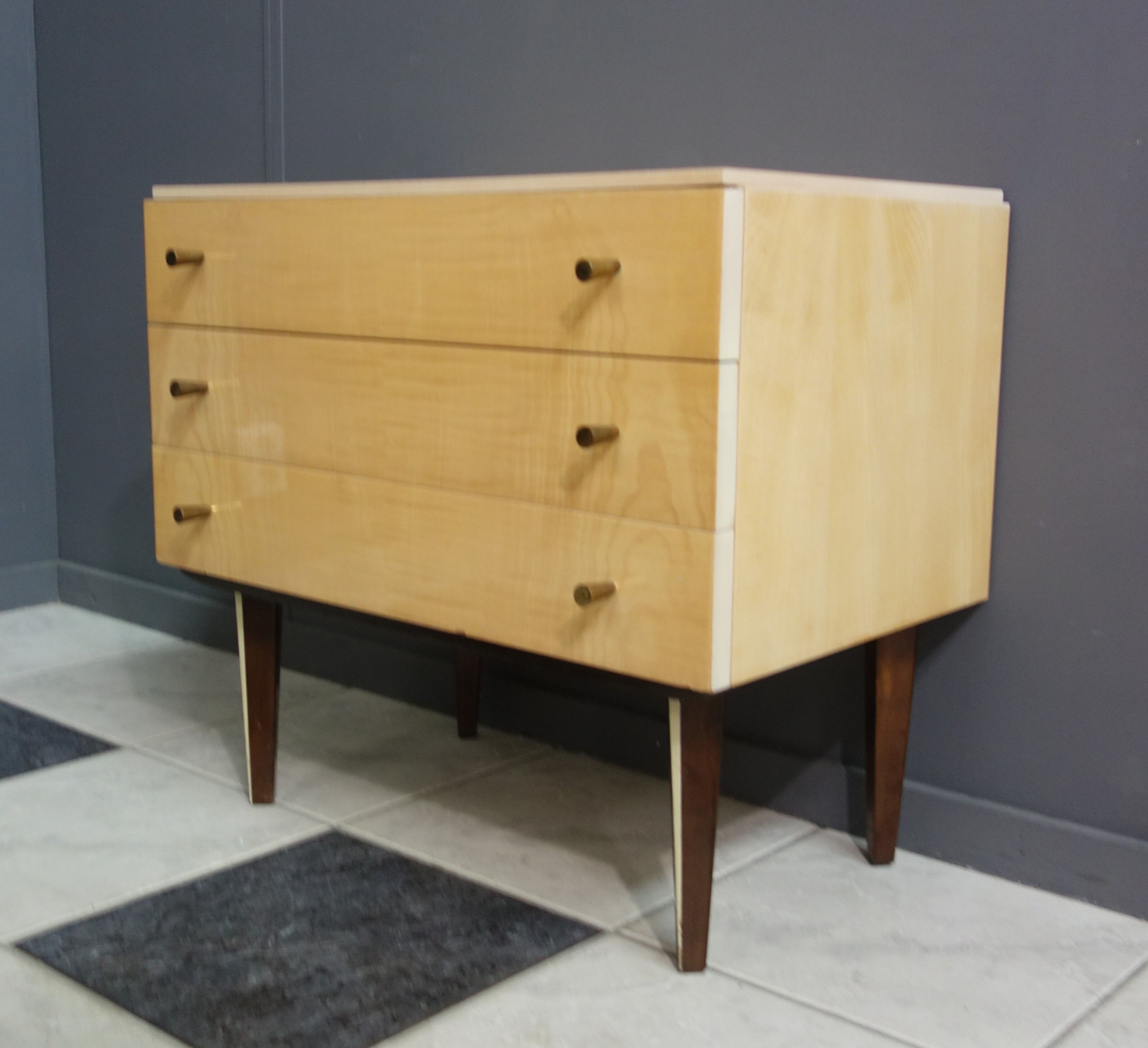 Chest of drawers blond wood 1960s