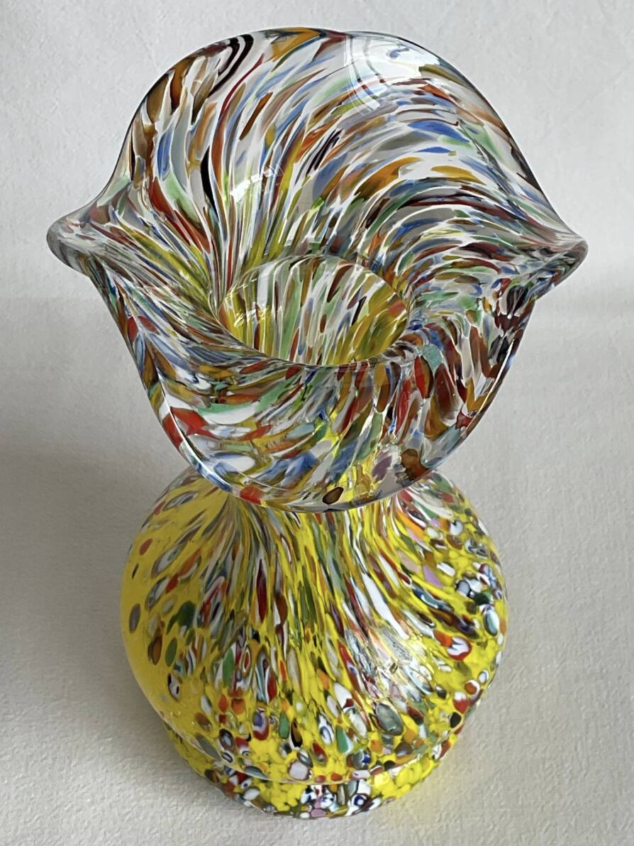 Vintage Murano Millefiori Glass Vase – Mouth Blown – Italy