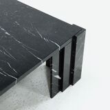 Large italian modern black marble coffee table 1970s