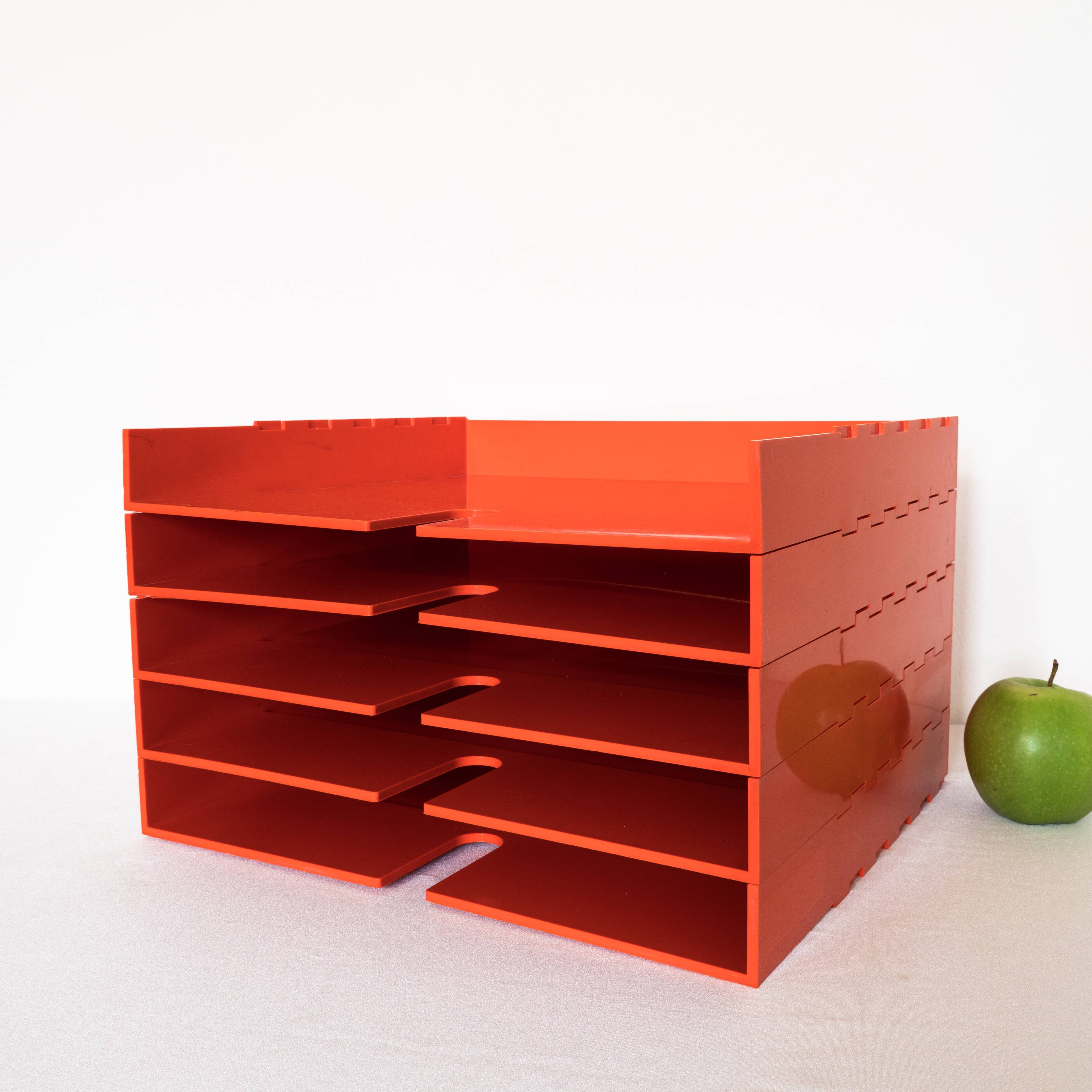 Orange office benches