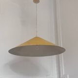 Yellow perforated sheet metal suspension