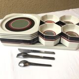 Serving dessert 12 pieces porcelain & Villeroy Boch Avant-garde design modernist vintage 70