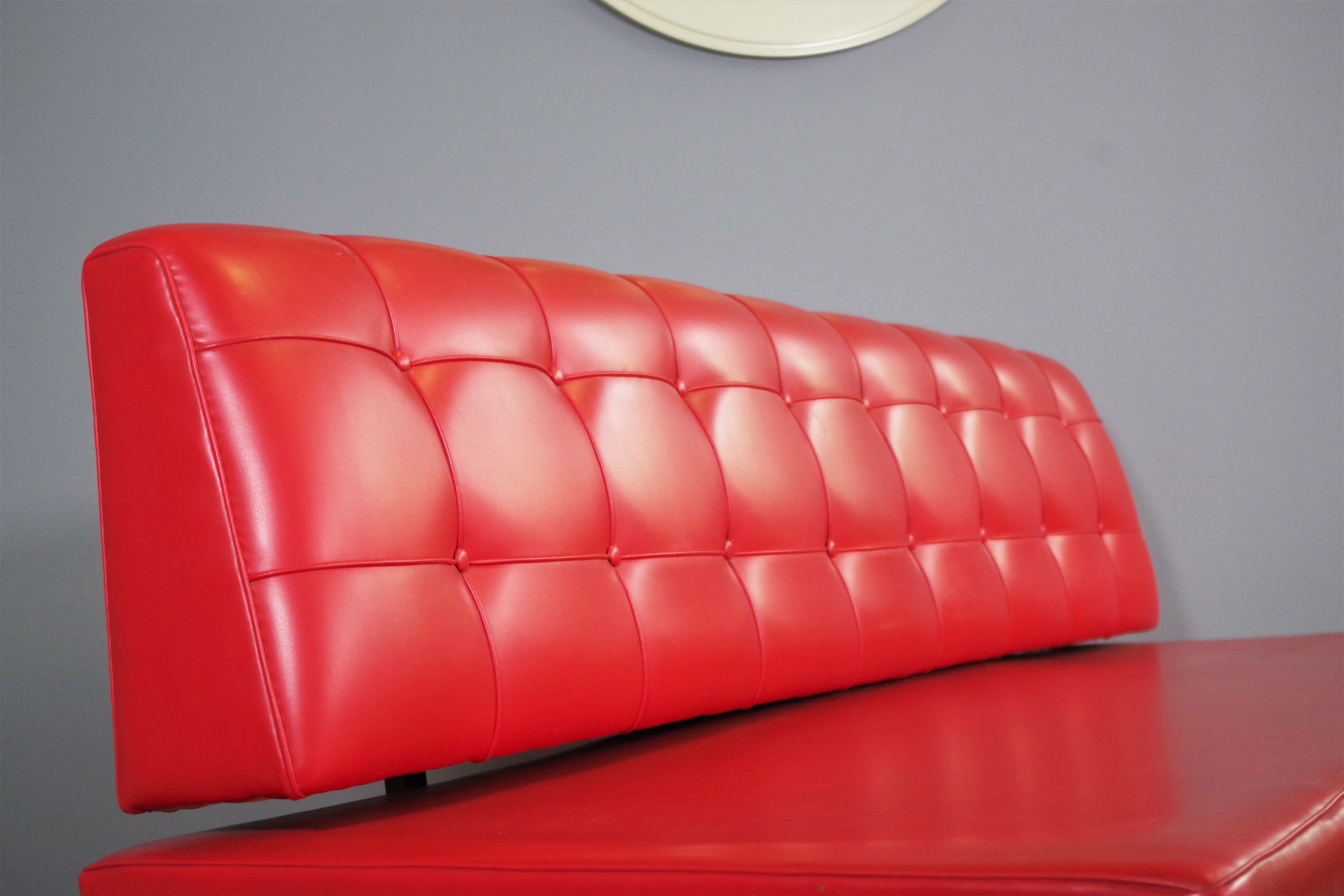 Red leatherette sofa, 1970s
