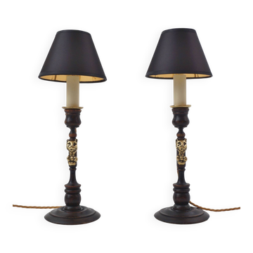 Paire de lampes anciennes Cheshire Cat Lewis Carroll Alice au pays des merveilles années 1920 Royaume-Uni