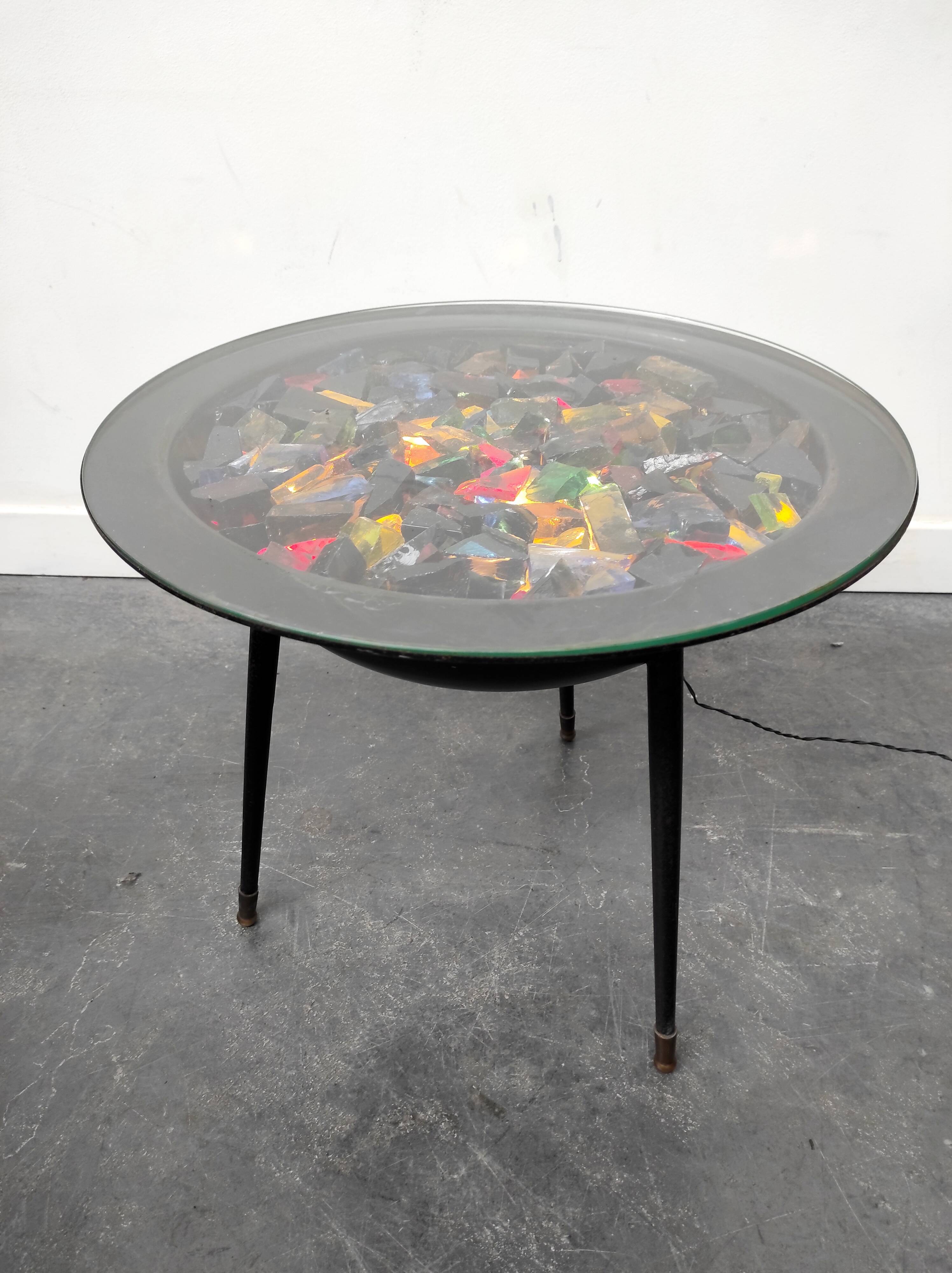 Illuminated 1950s coffee table