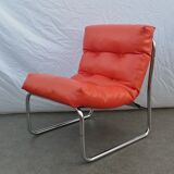 Orange pixi model armchair designed for Ikea by designer Gillis Lundgren 1970