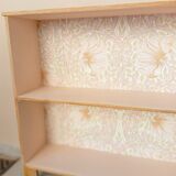 Small pink bookcase and wood