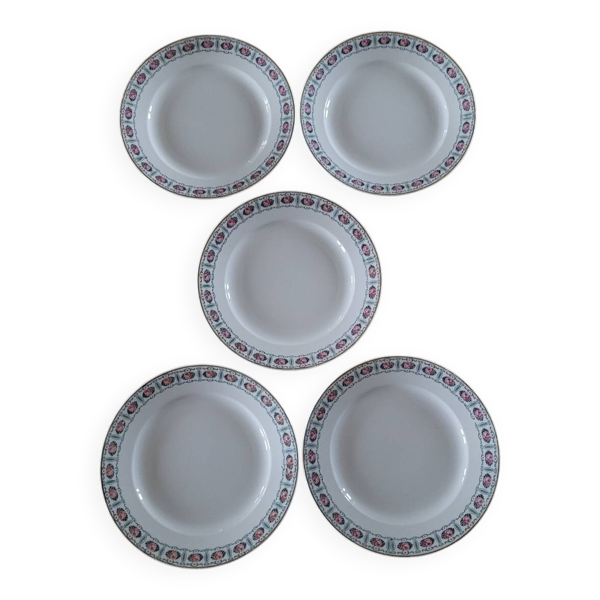 5 assiettes à dessert anciennes