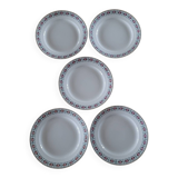 5 antique dessert plates