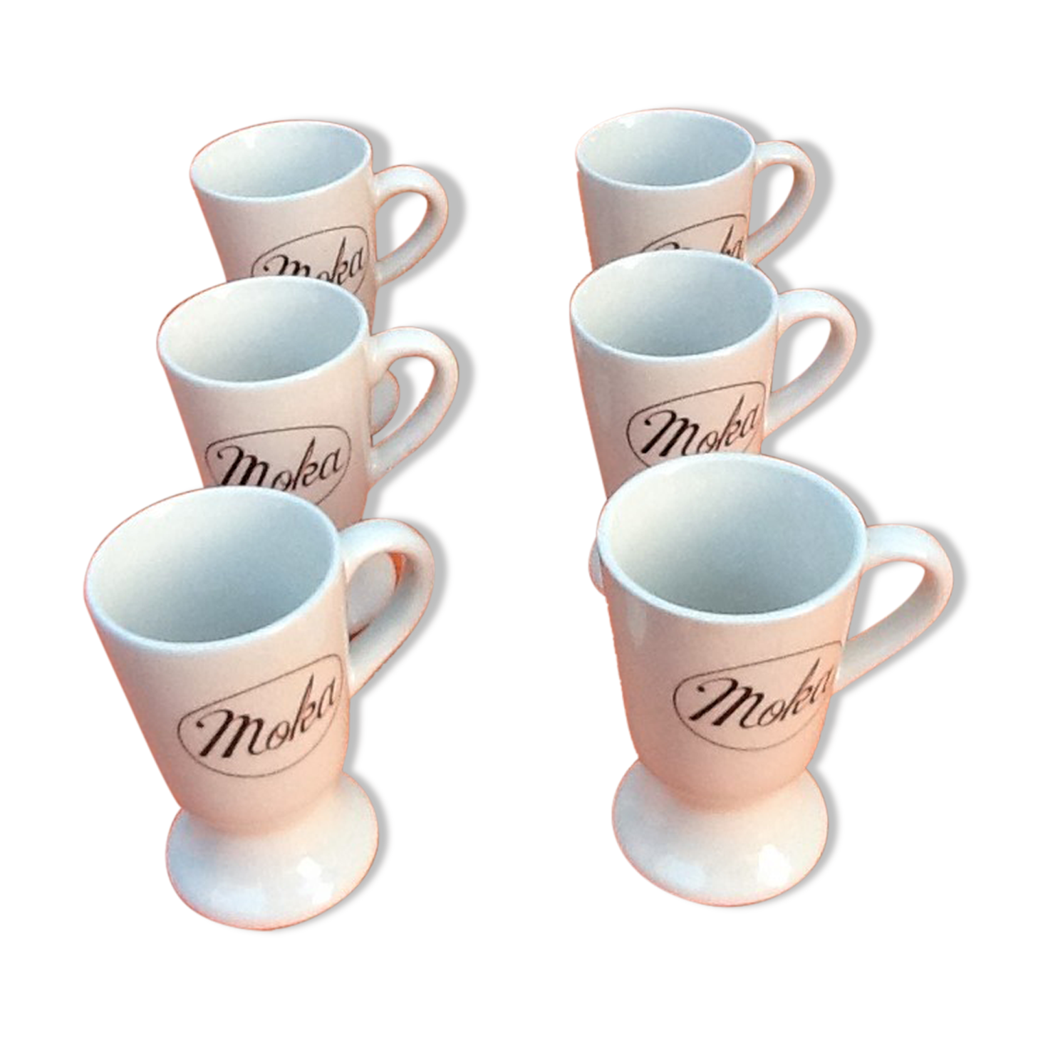 Suite suite of 6 mazagrans in Moka ceramic