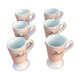 Suite suite of 6 mazagrans in Moka ceramic