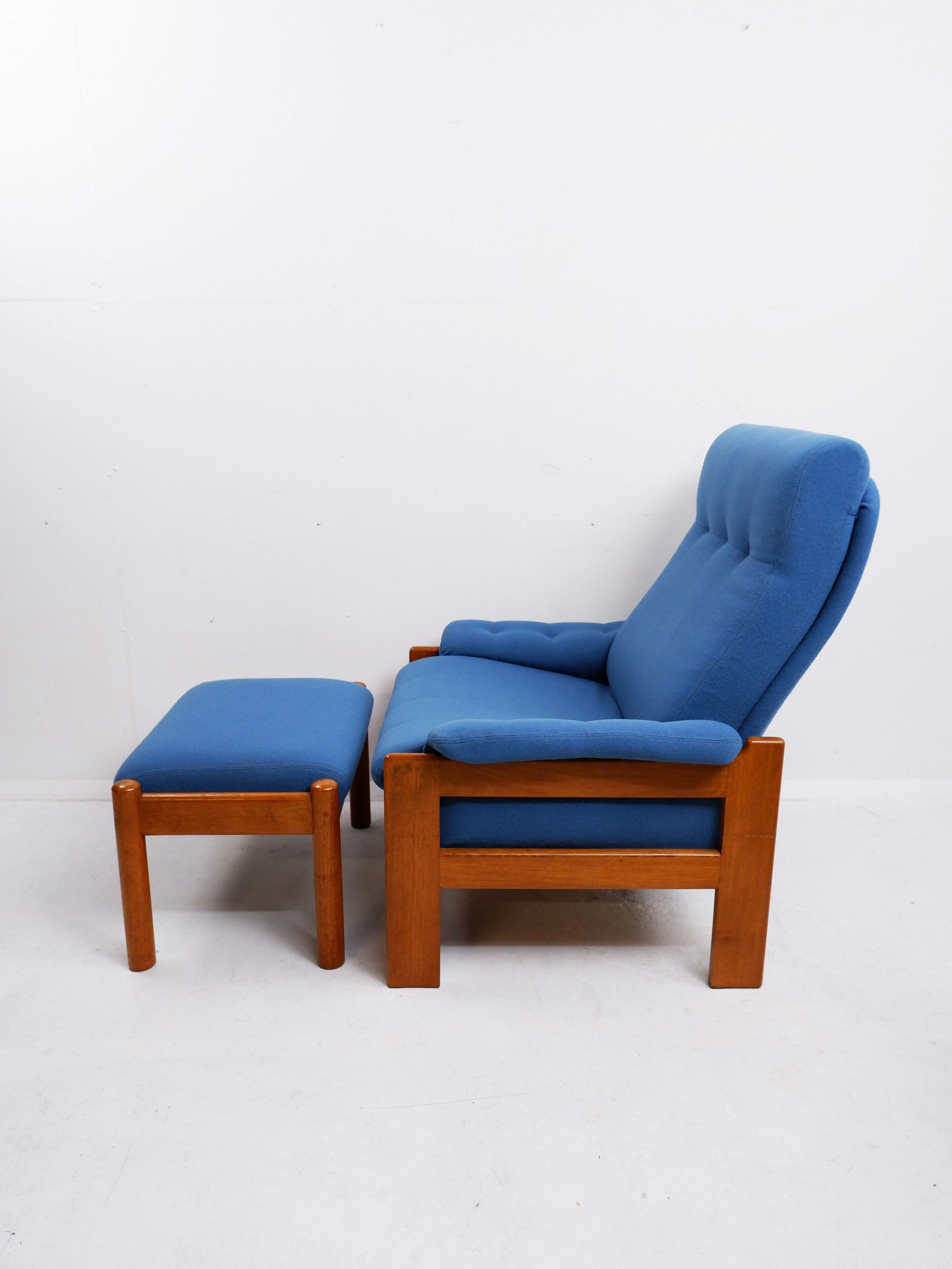 Skippers Mobler lounge chair with ottoman, Denmark 1970s
