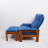 Skippers Mobler lounge chair with ottoman, Denmark 1970s