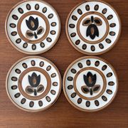 Set of 4 dessert plates Boch La Louvière model Kimono.