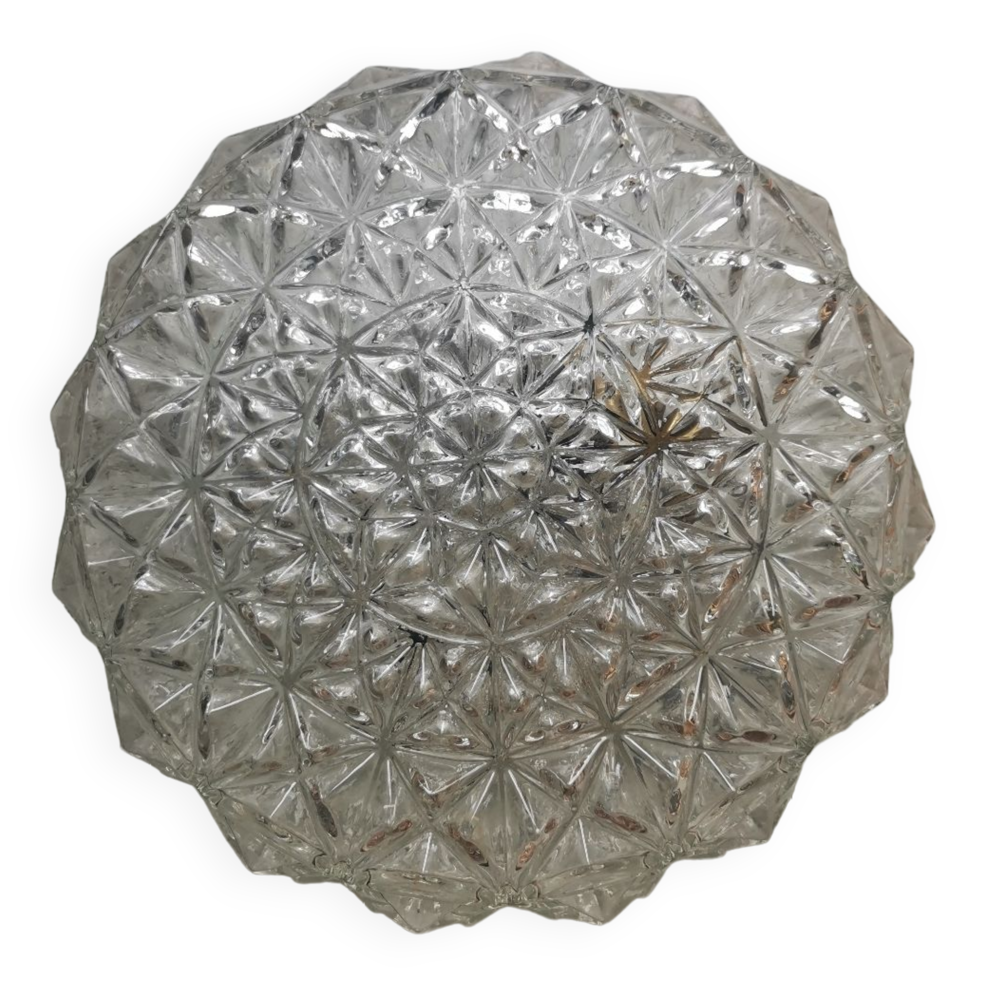 Ceiling lamp vintage molded glass faceted