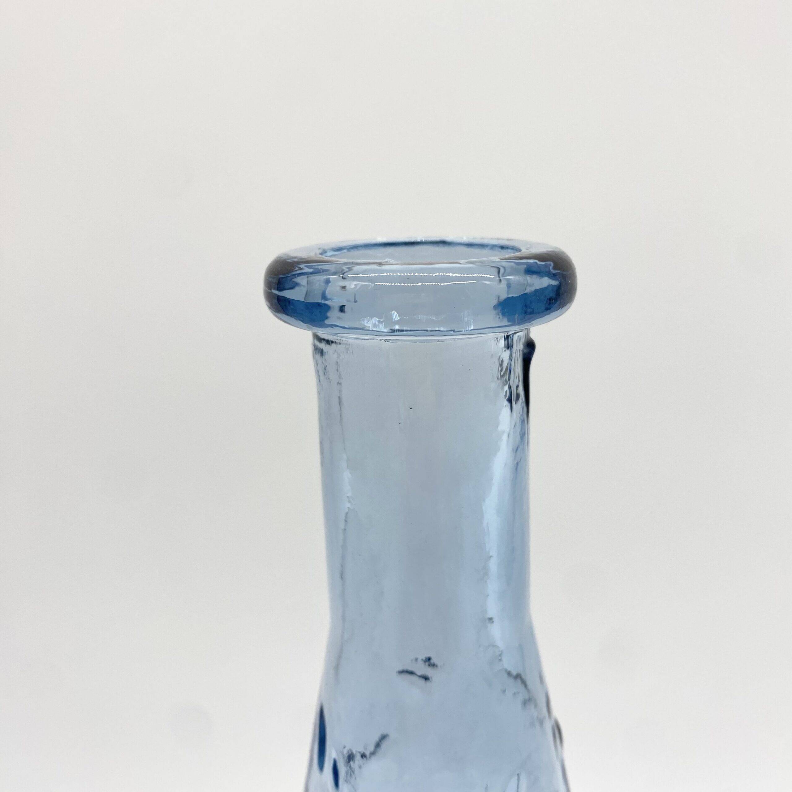Carafe "fonds marins" verre bleu – Empoli, 1970s