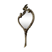 Miroir face à main en bronze XVIII 13x32cm