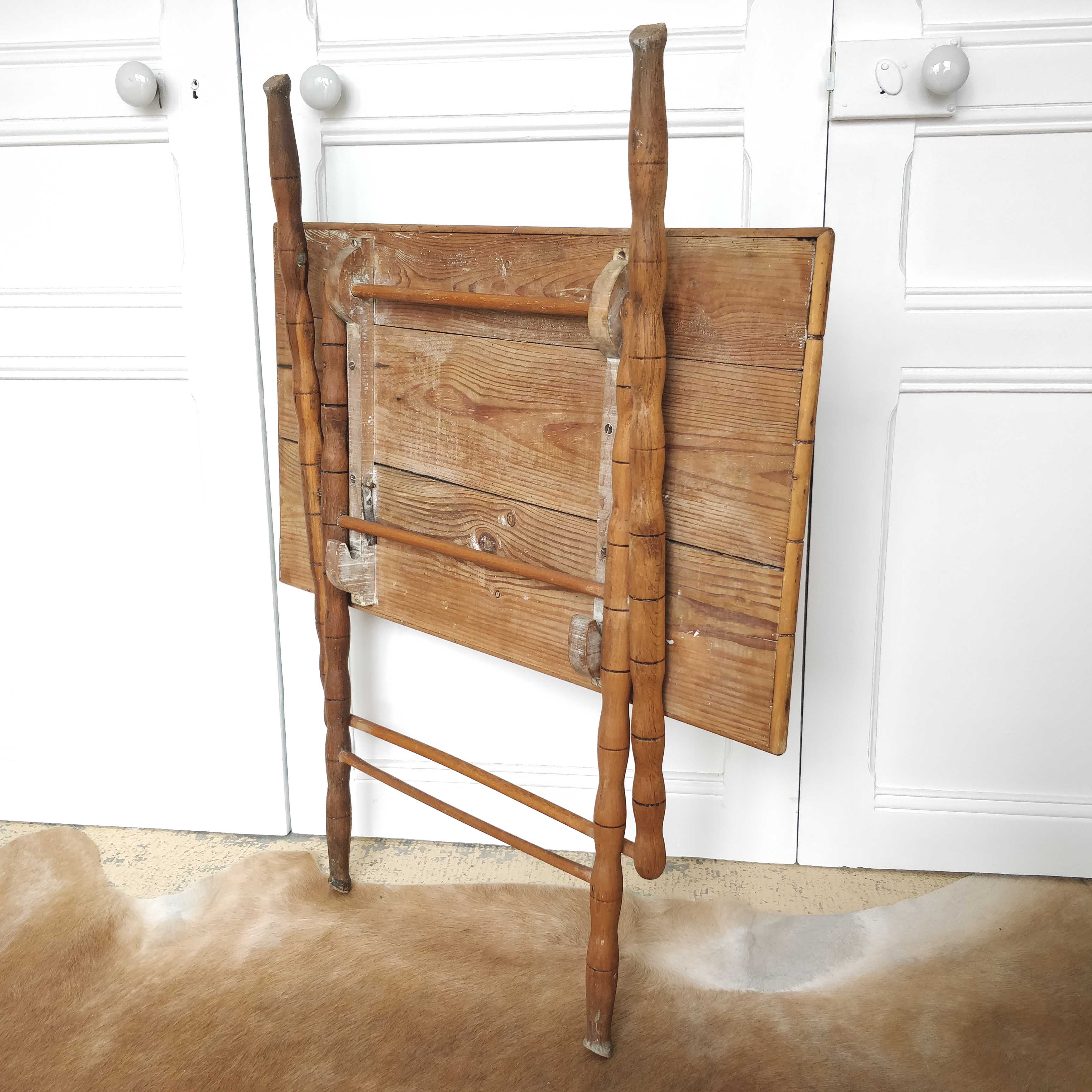 Napoleon III folding table in bamboo wood