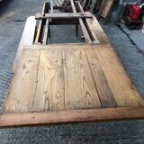 Antique farmhouse table in solid cherry wood with its 2 benches