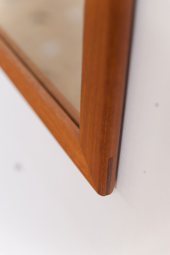 Scandinavian mirror in light teak