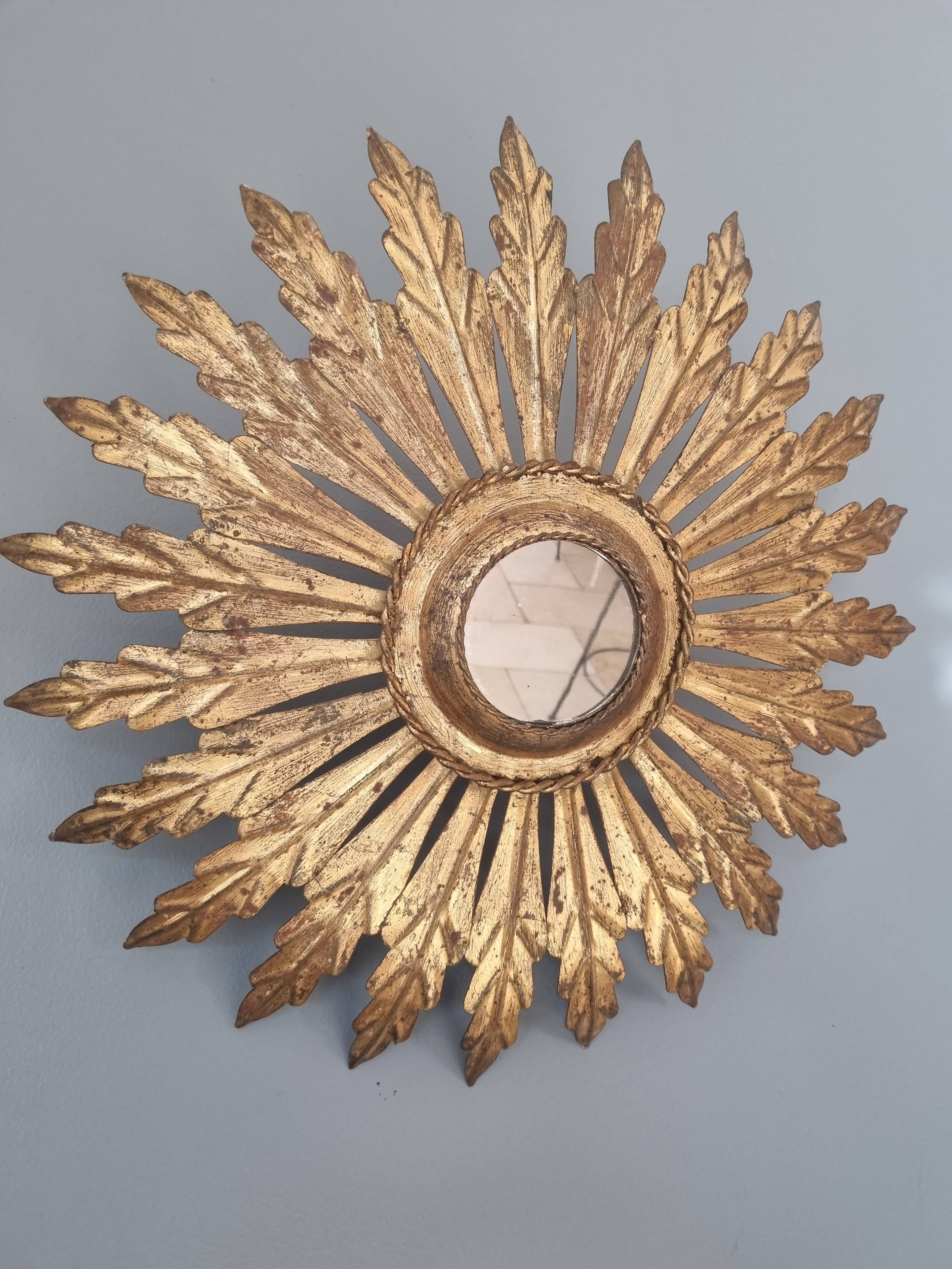 Sun mirror wall lamp